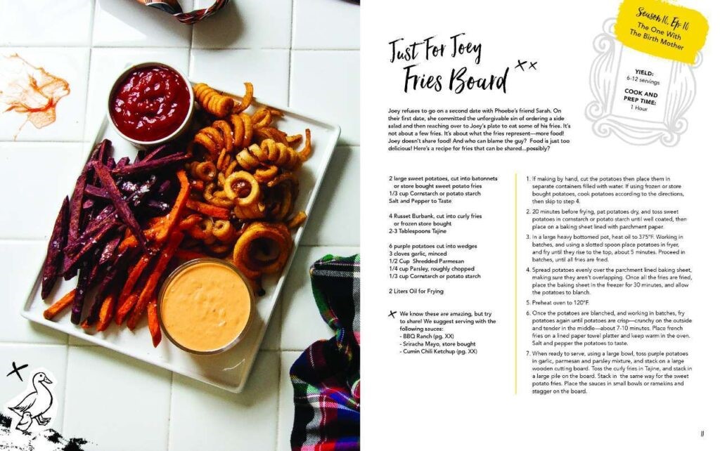 uma p&aacute;gina do livro de receitas de Friends