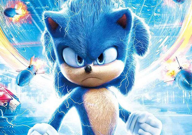 Sonic parado em cena do filme