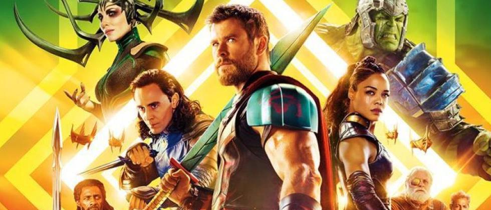 Thor, Loki, Hela, Hulk e outros no poster de thor ragnarok