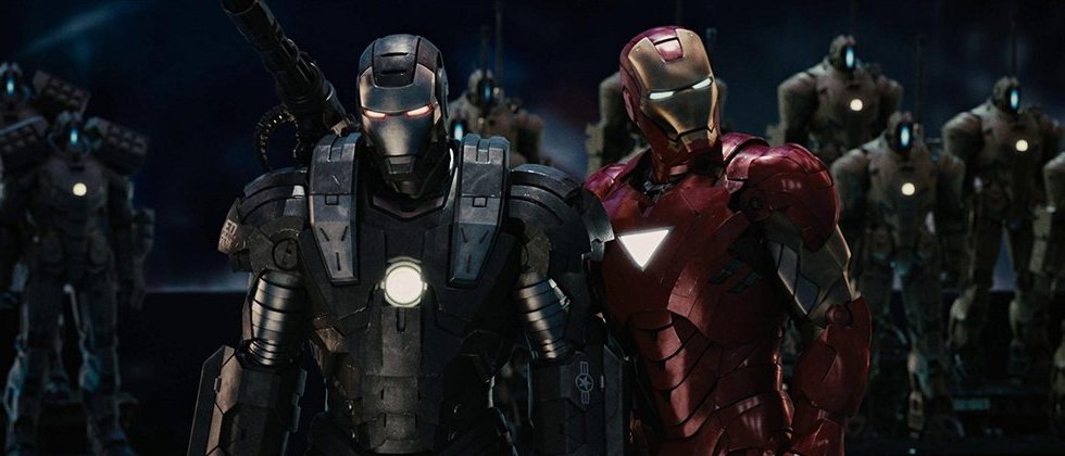 Homem de Ferro e Máquina de Guerra um do lado do outro