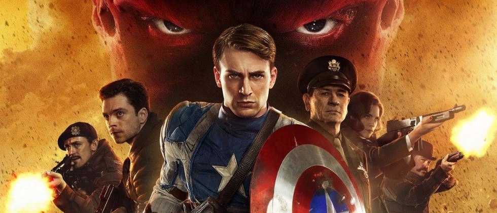 capitão américa segurando o escudo ao lado de outros personagens