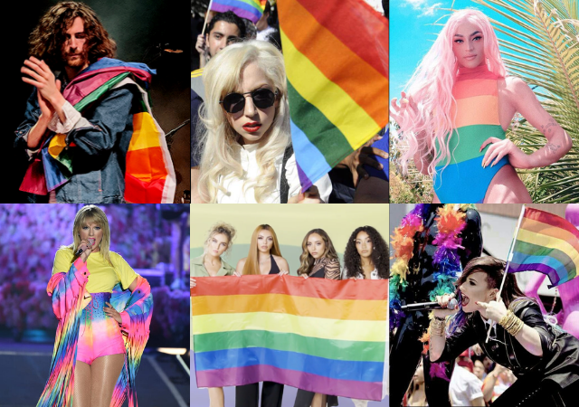 Artistas com bandeiras LGBTQ+