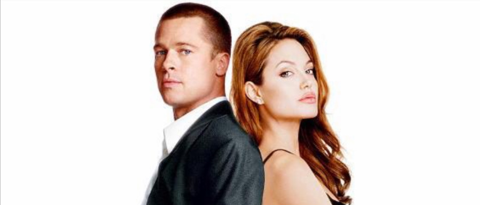 angelina jolie e brad pitt em poster do filme sr e sra smith