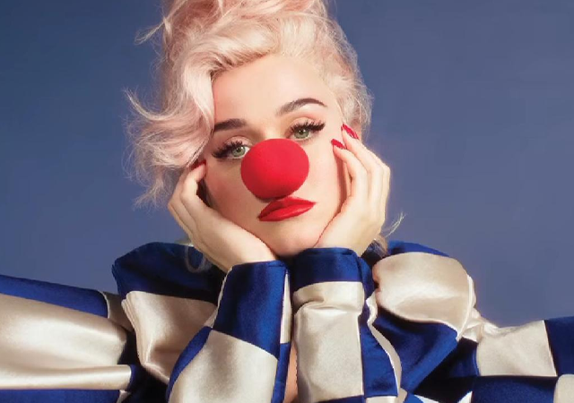 Capa do álbum Smile mostra Katy Perry com um nariz de palhaço