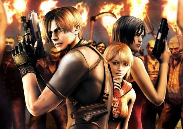 Personagens do Resident Evil seguram armas entre o fogo