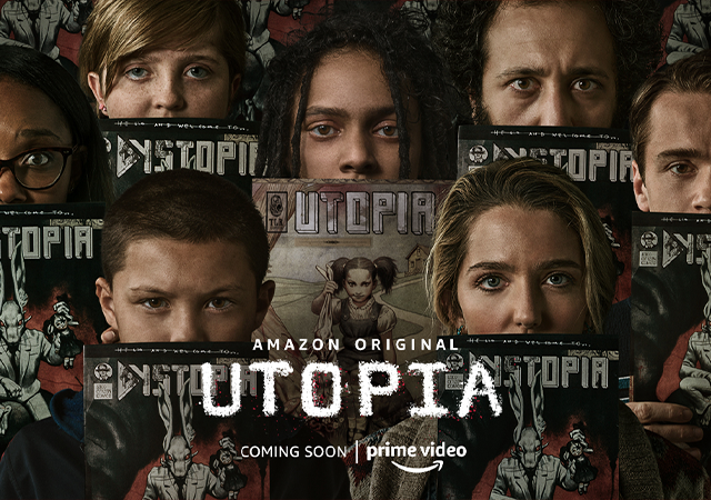 Pôster da série Utopia, com 7 pessoas
