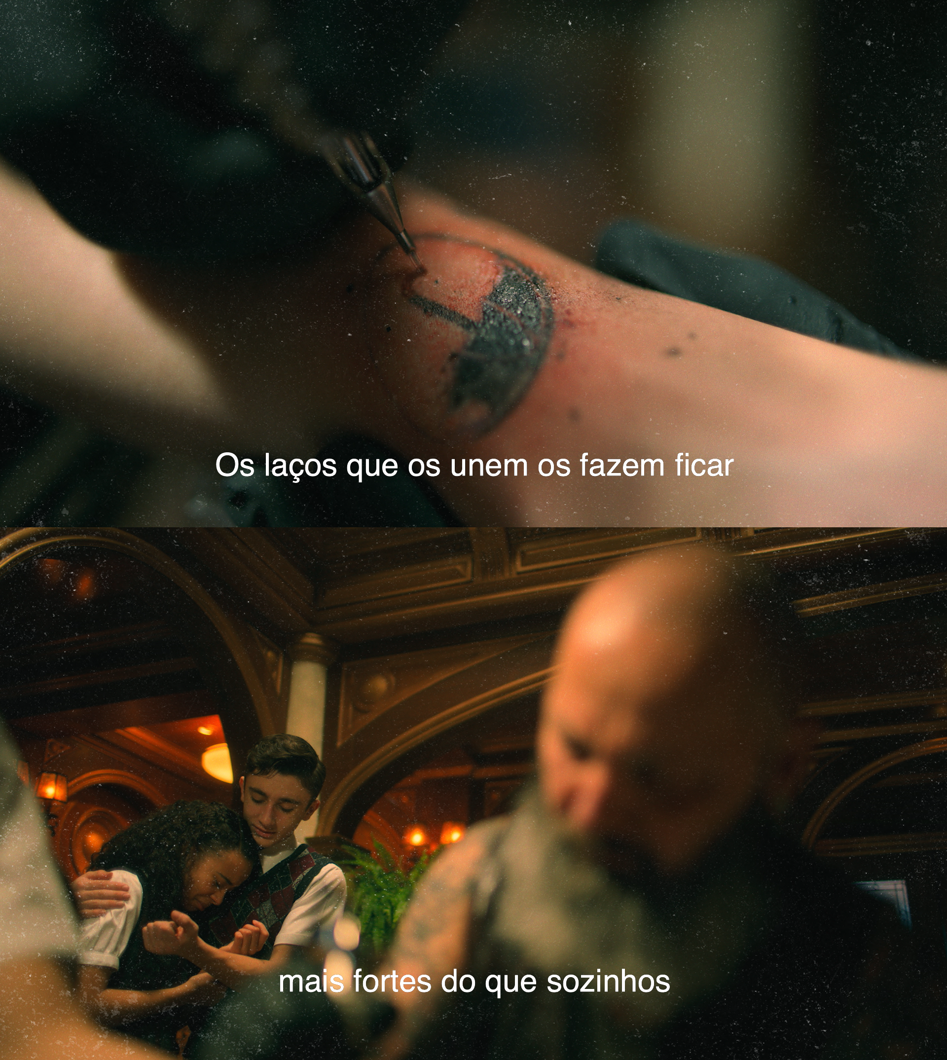 trecho de the umbrella academy em que Reginald Hargreeves fala: "Os laços que os unem fazem de vocês mais fortes do que são individualmente".