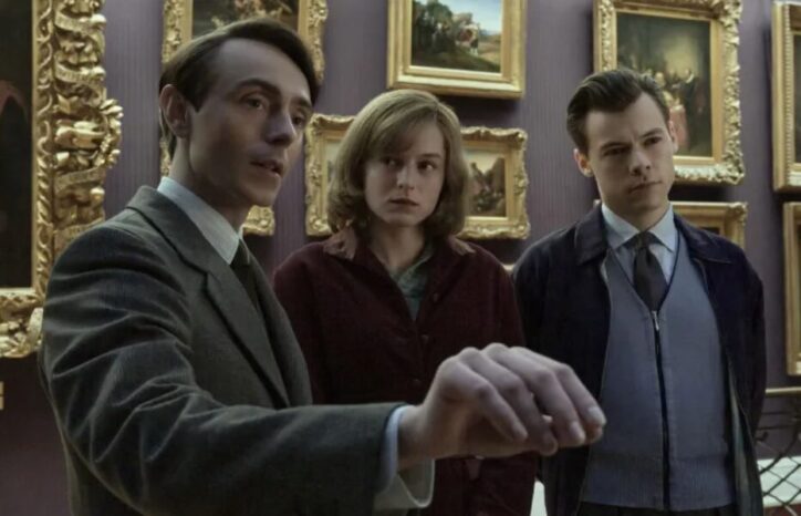 David Dawson, Emma Corrin e Harry Styles | Reprodução: Prime Video